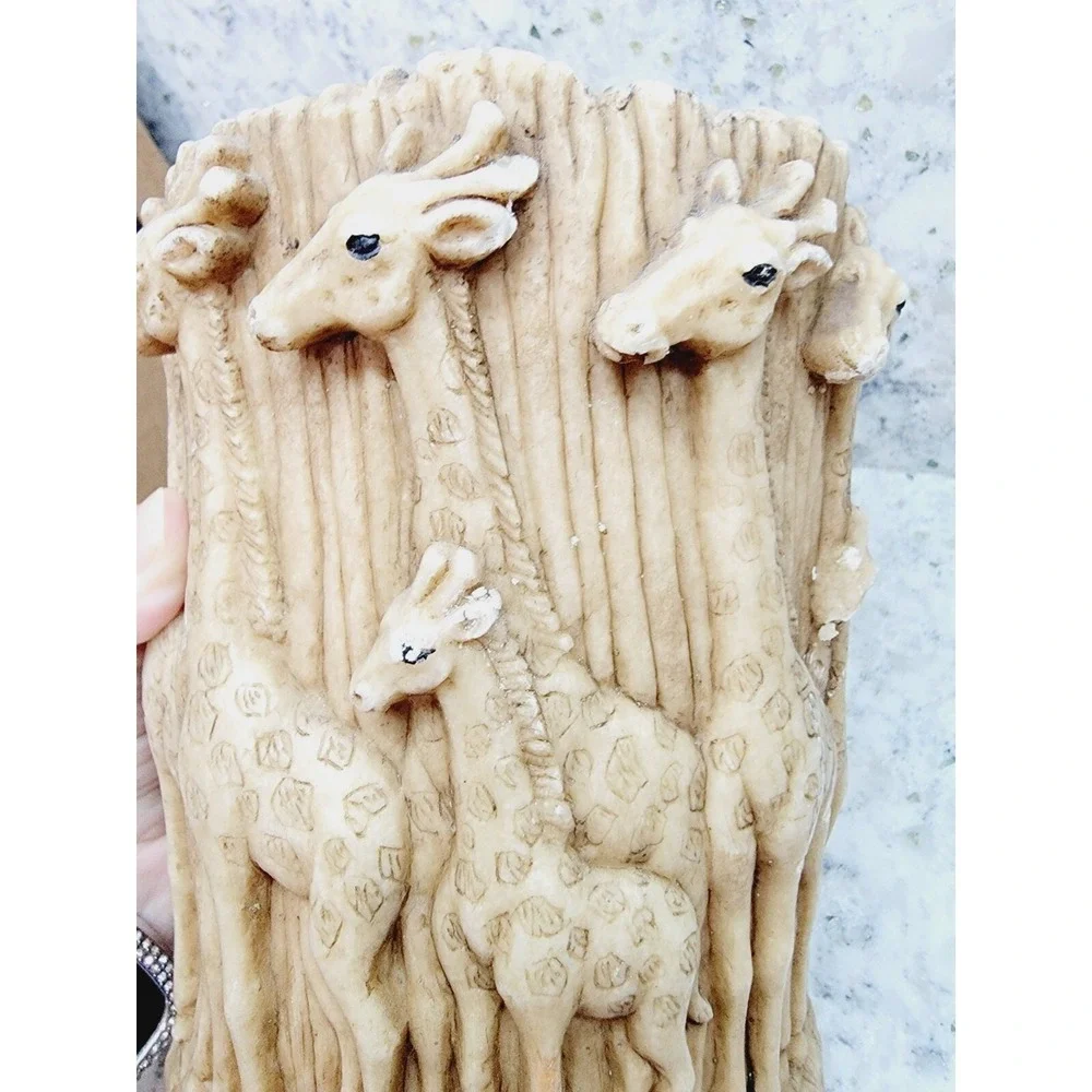 Animal Spirits Lava‎ Candles Giraffe Herd Pillar Candle Textured  ASC5046 NEW